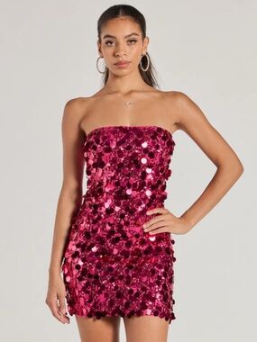 Windsor Party Starter Sequin Strapless Mini Dress